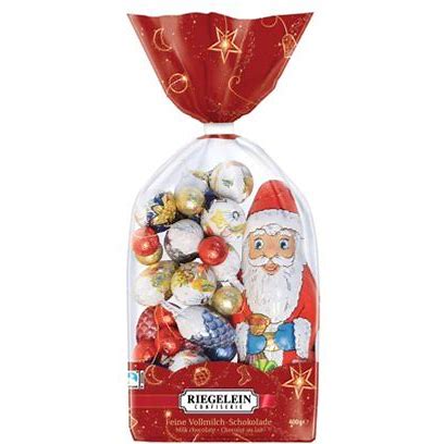 Riegelein Santa with Chocolate Ornaments